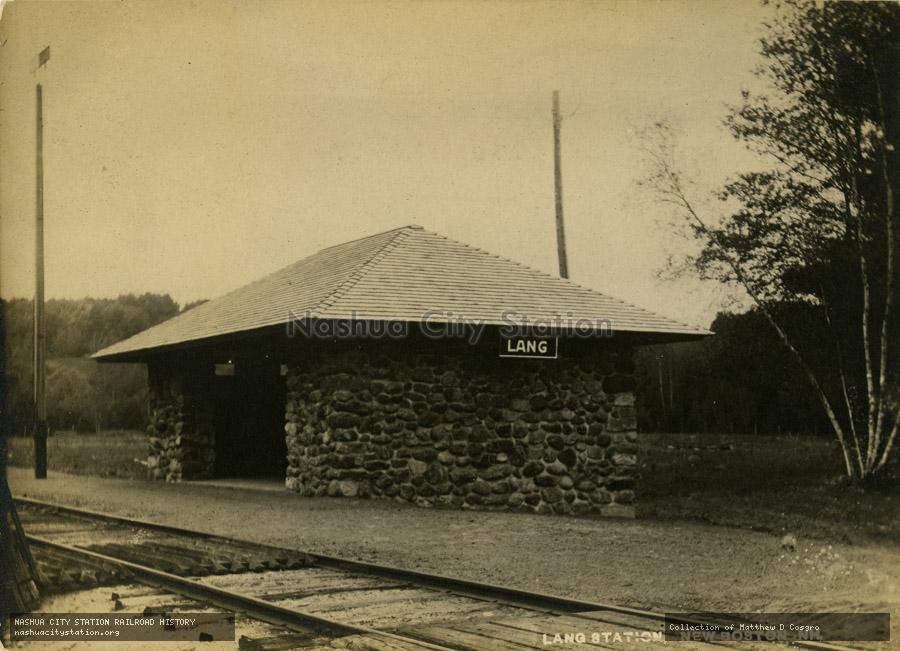 Postcard: Lang station, New Boston, New Hampshire